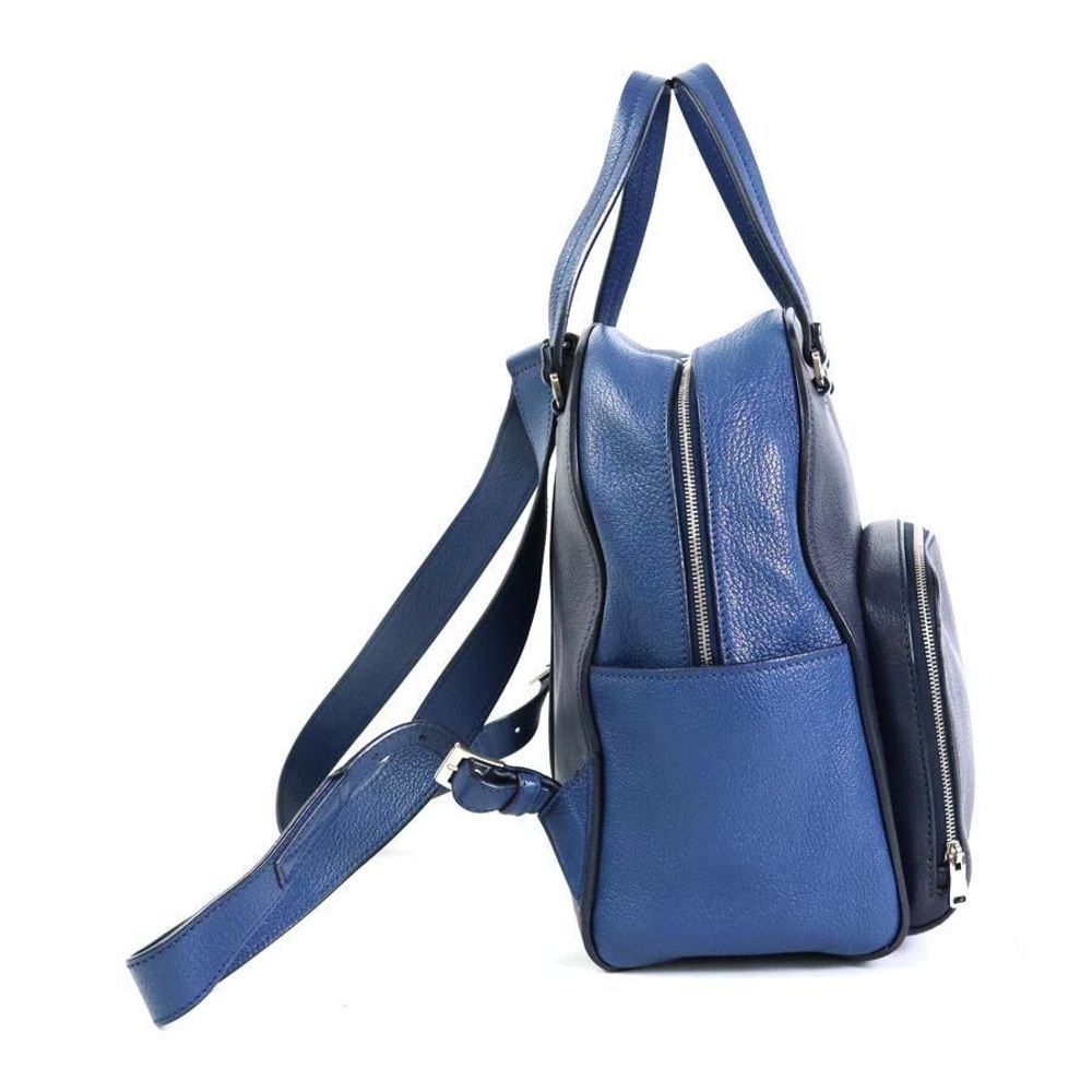 Miu Miu Backpack Blue Navy Leather - Picture 2 of 5